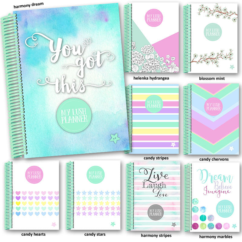 My Lush Planner spiral mint covers